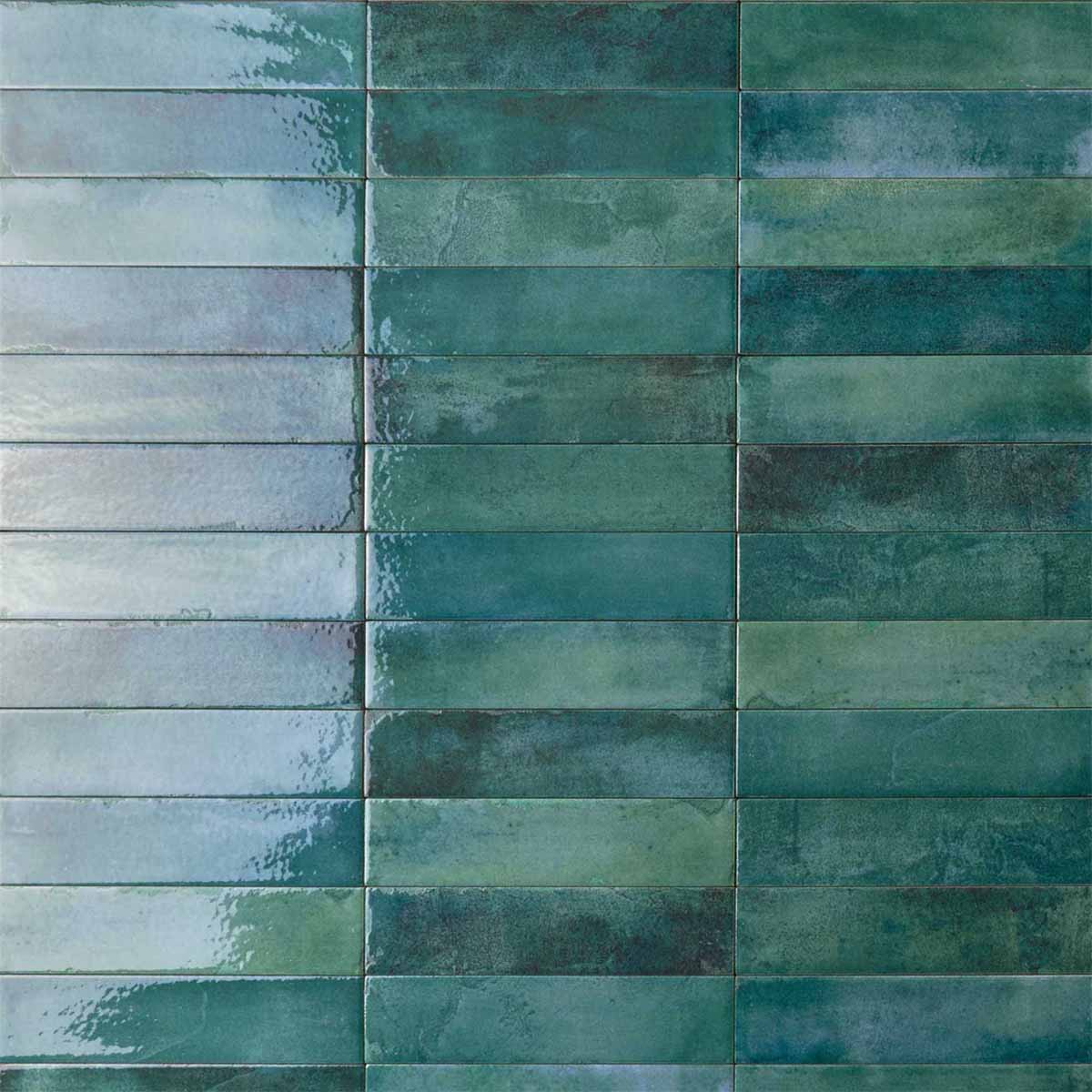 mojave sea water light green ceramic wall tile 6x25cm gloss collage deluxe bathrooms ireland
