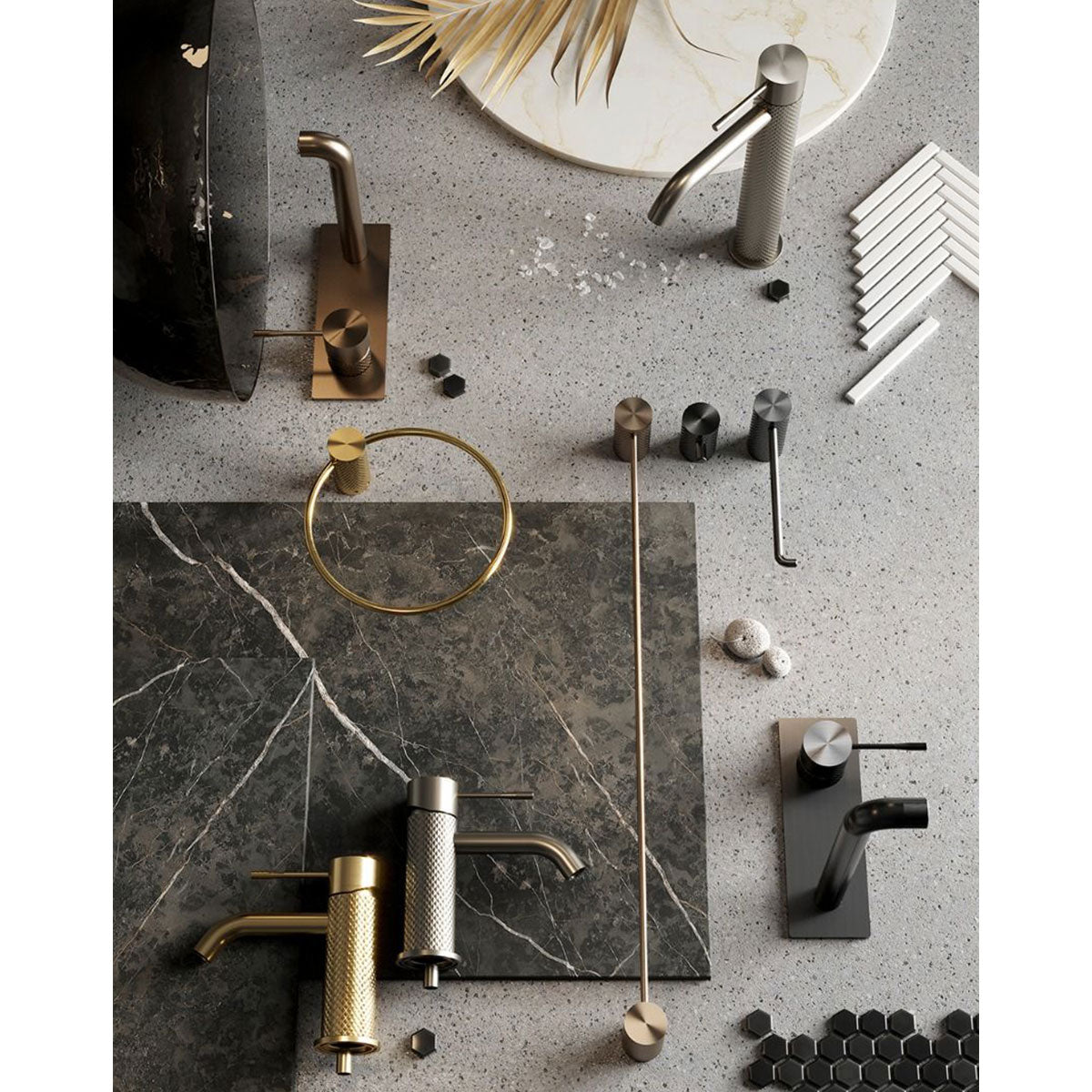 Rock Knurled Basin Mono Mixer Tap With Click-Clack Waste