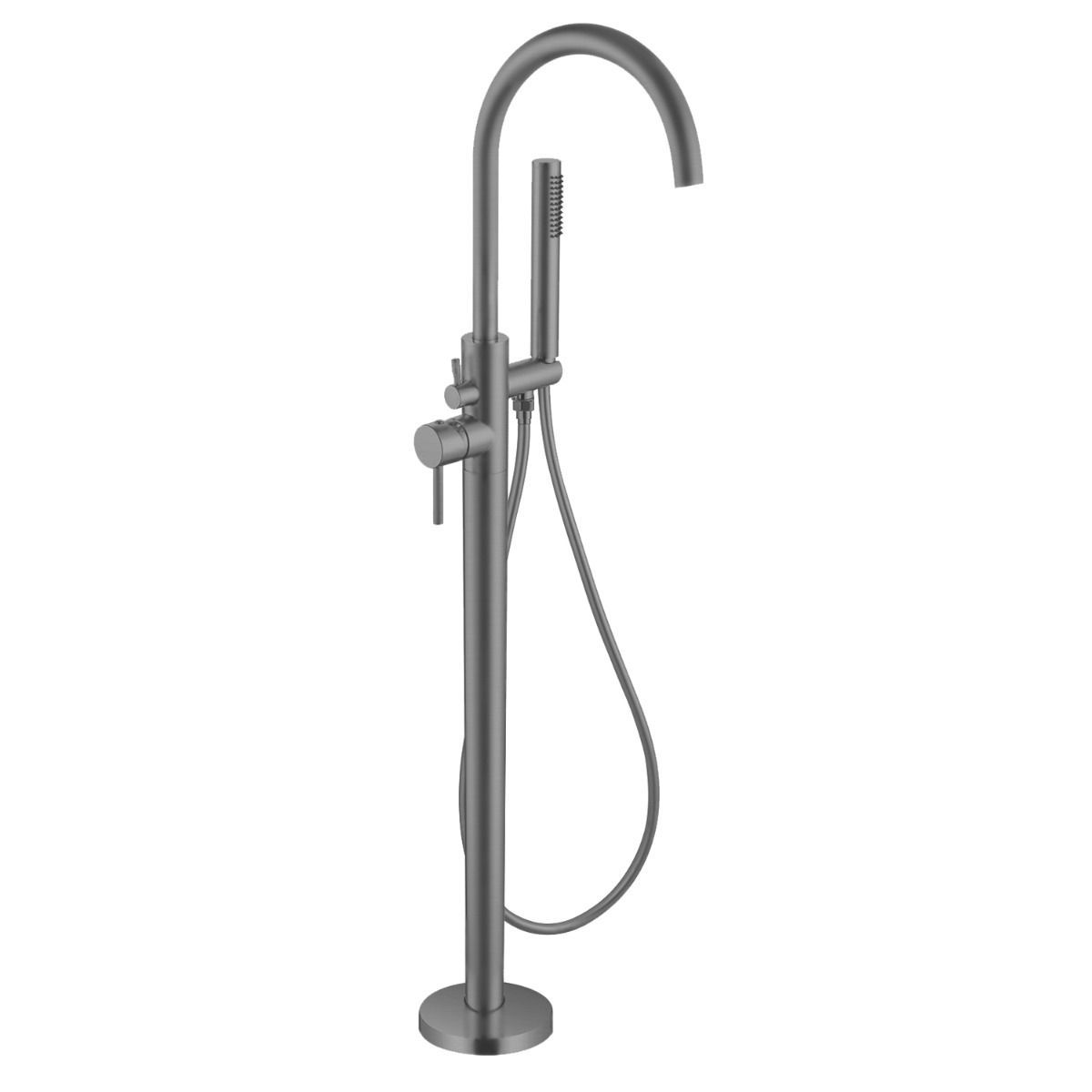 Rock Knurled Floor Standing Bath Shower Mixer Tap