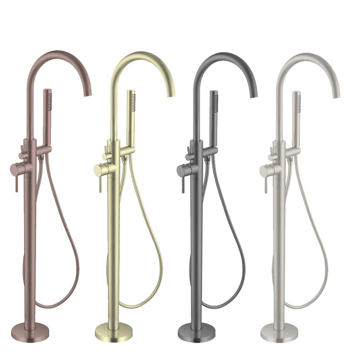 Rock Knurled Floor Standing Bath Shower Mixer Tap