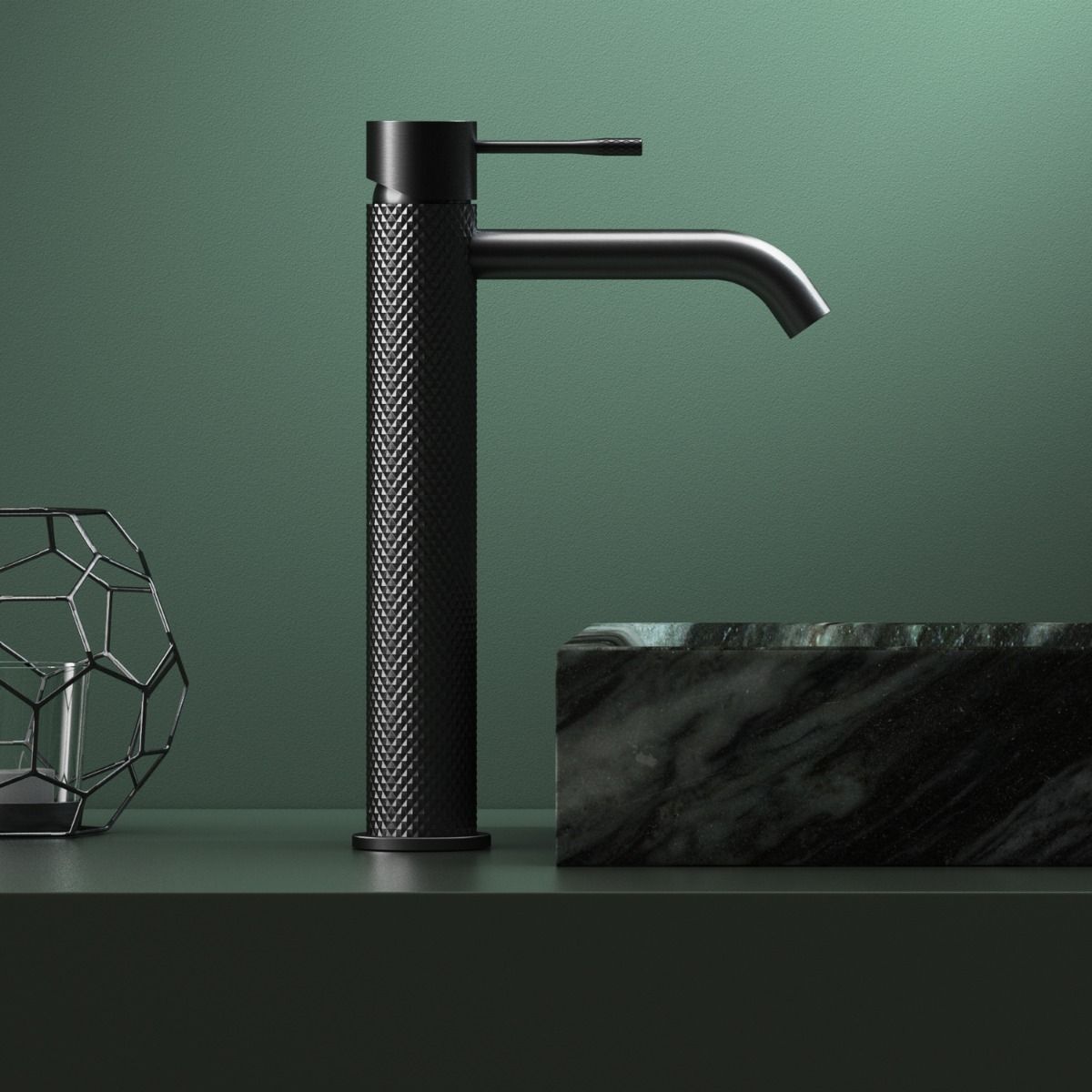 Rock Knurled Tall Basin Mono Mixer Tap