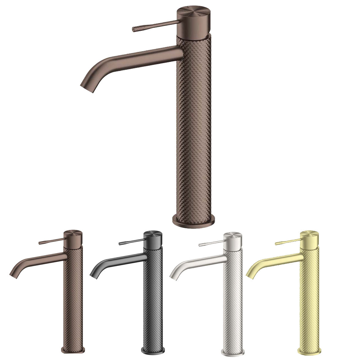 Rock Knurled Tall Basin Mono Mixer Tap