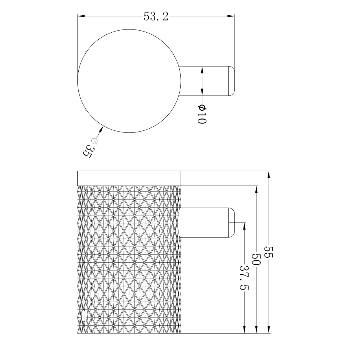 Rock Knurled Robe Hook