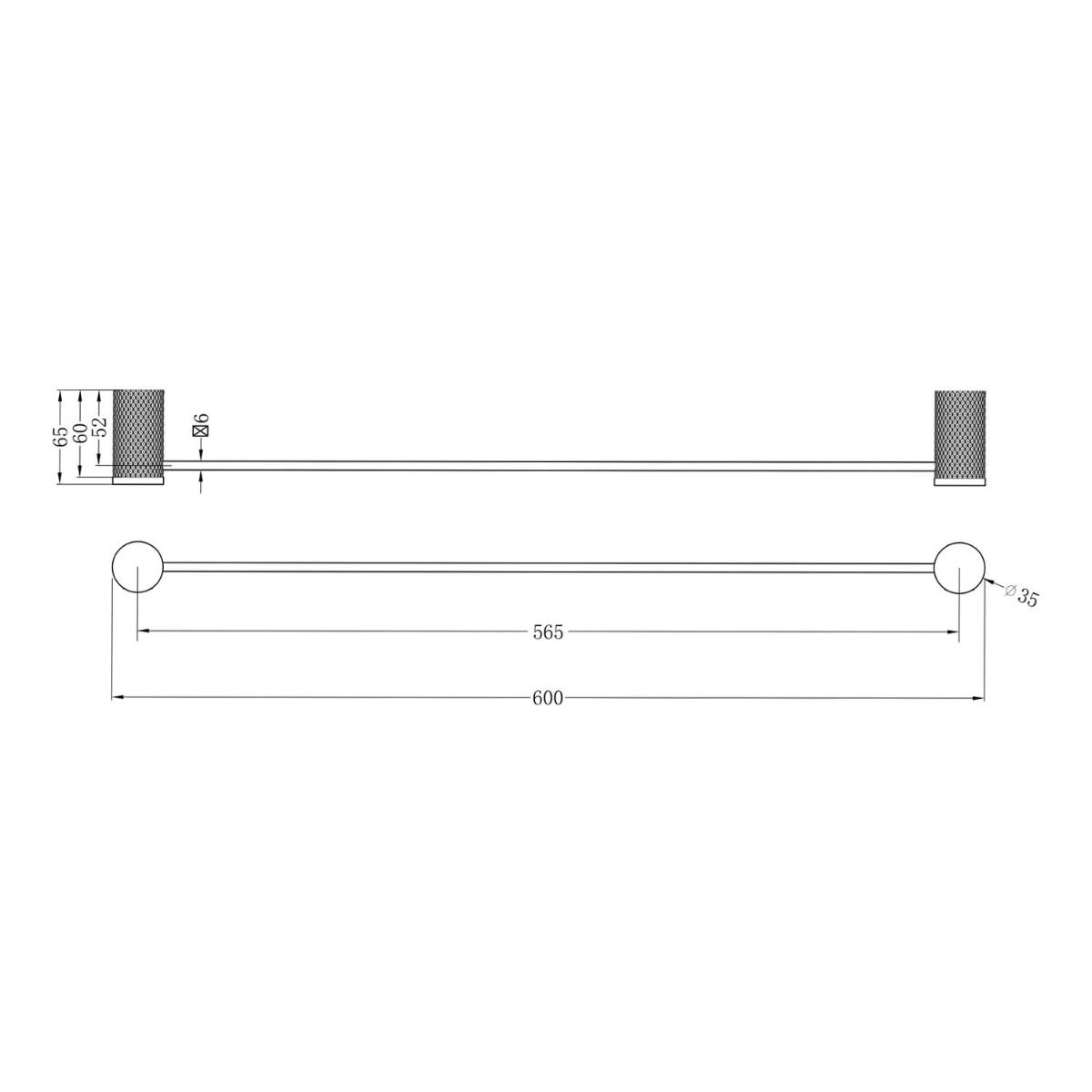 Rock Knurled Towel Rail