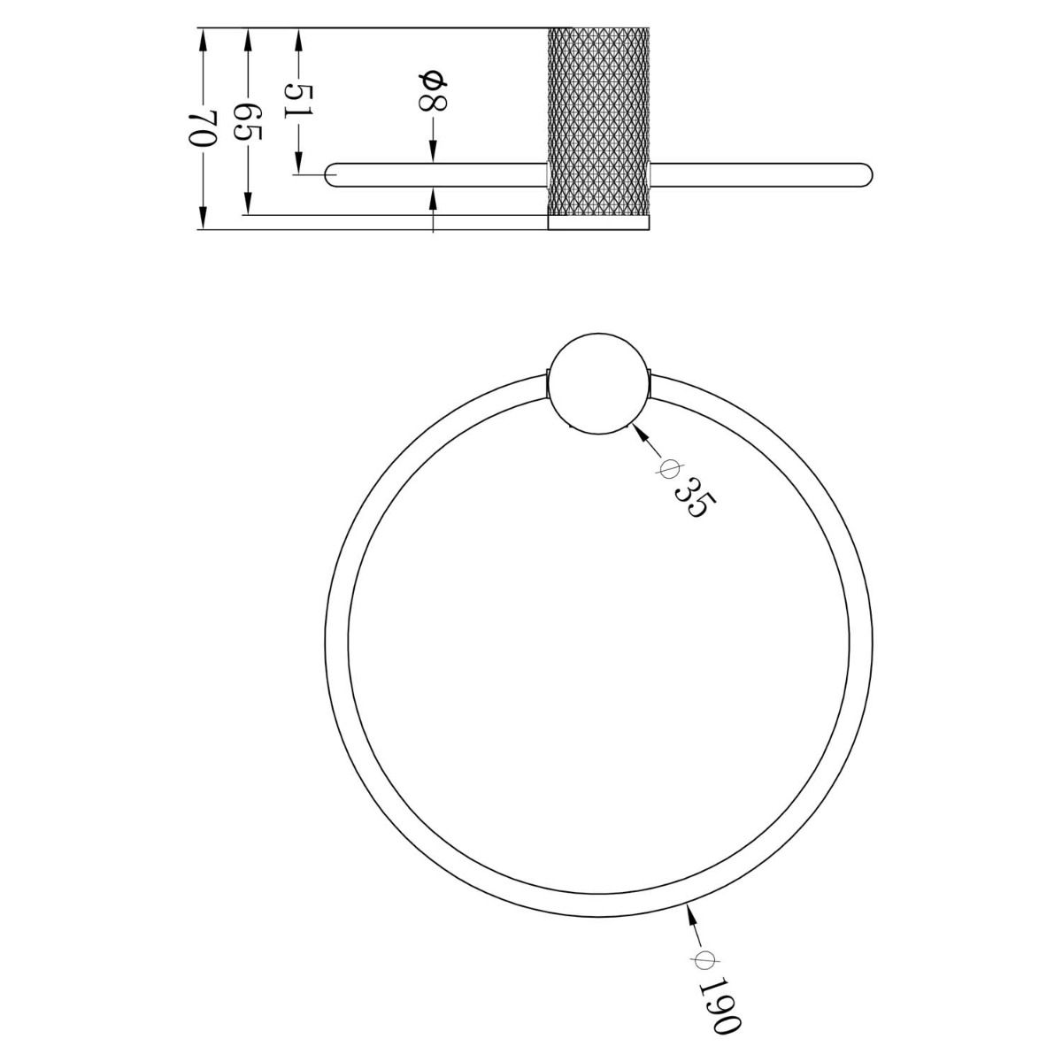 Rock Knurled Towel Ring