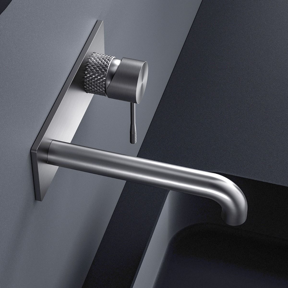 Rock Knurled Wall Mounted Basin Mixer Tap