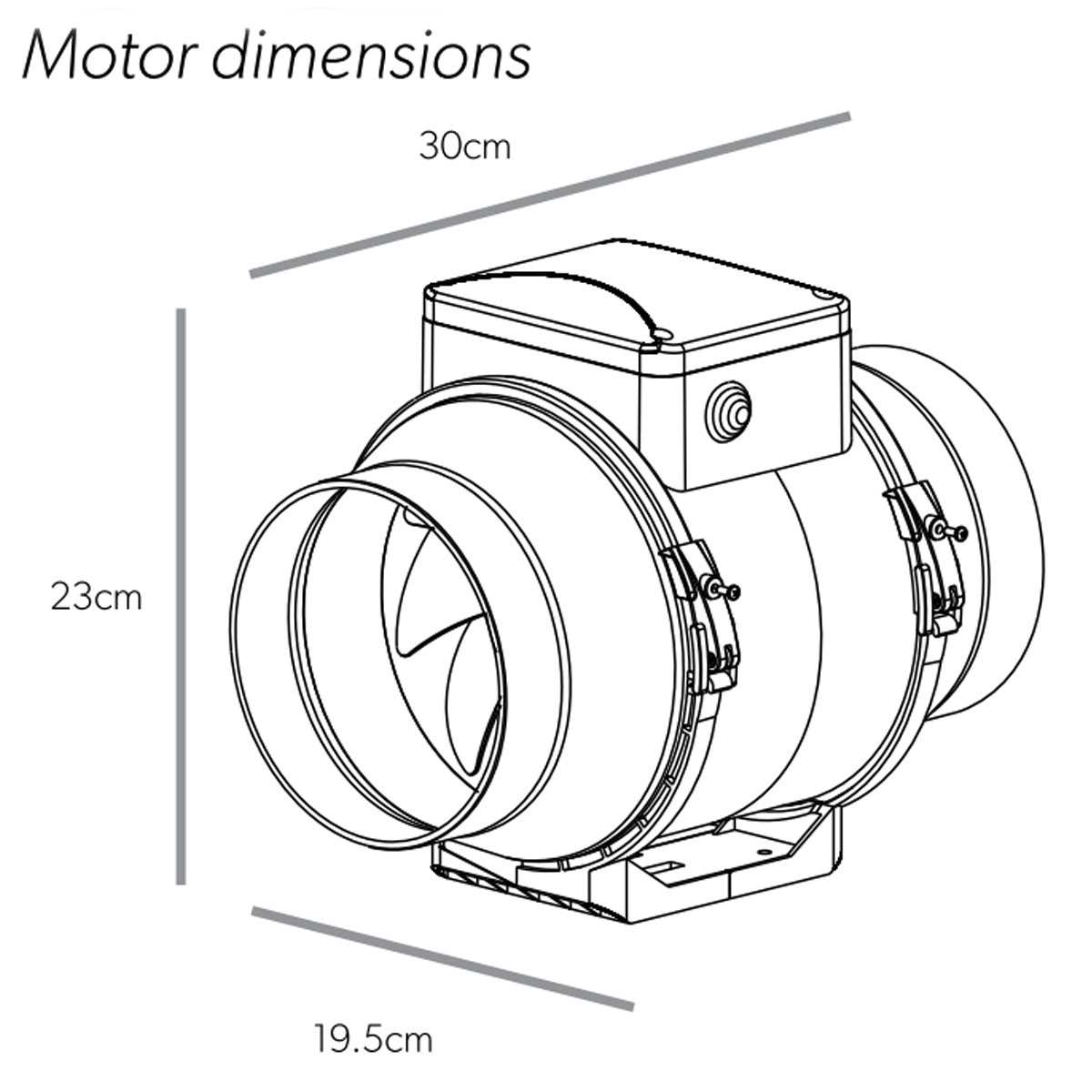 HiB Cyclone Round Bathroom Inline Ventilation Fan