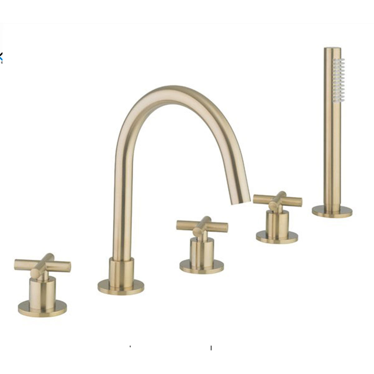 Crosswater MPRO Crosshead Deck Mounted 5 Tap Hole Bath Mixer with Shower Handset