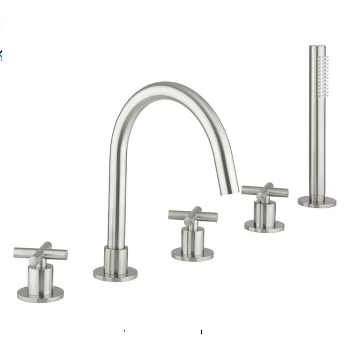Crosswater MPRO Crosshead Deck Mounted 5 Tap Hole Bath Mixer with Shower Handset