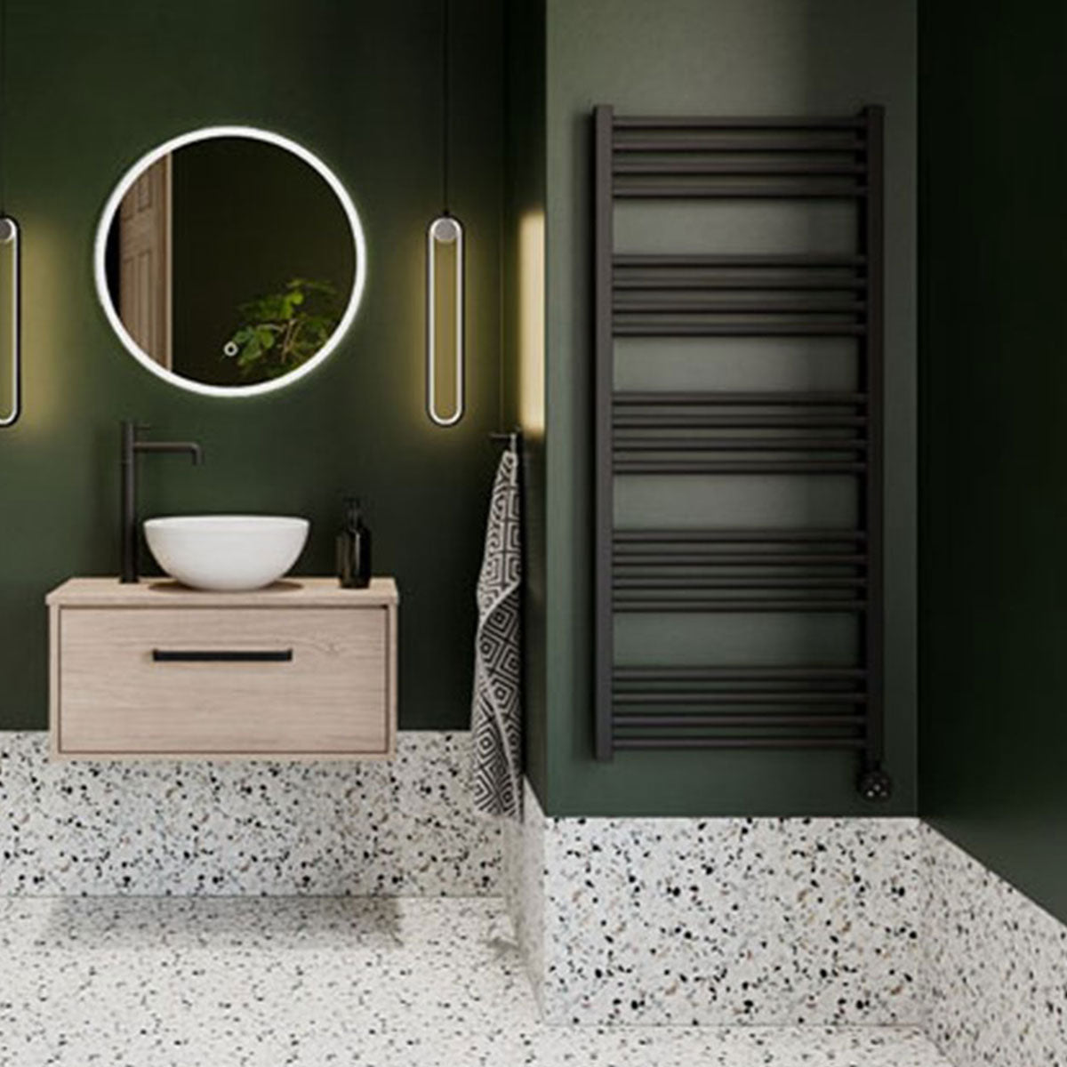 Crosswater MPRO All Electric Heated Towel Rail Matt Black