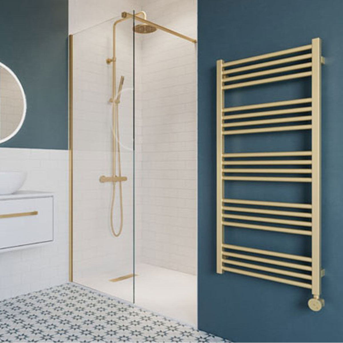 Crosswater MPRO All Electric Heated Towel Rail Brushed Brass