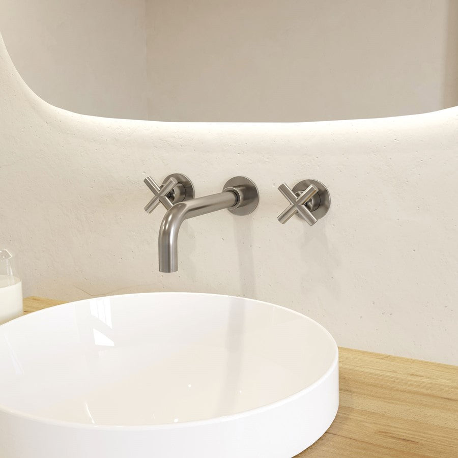 Crosswater MPRO Crosshead 3 Hole Wall Mounted Basin Mixer Tap