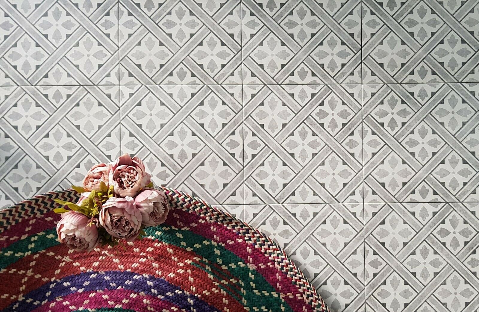 Laura Ashley Mr Jones Charcoal Floor Tile 33cm x 33cm