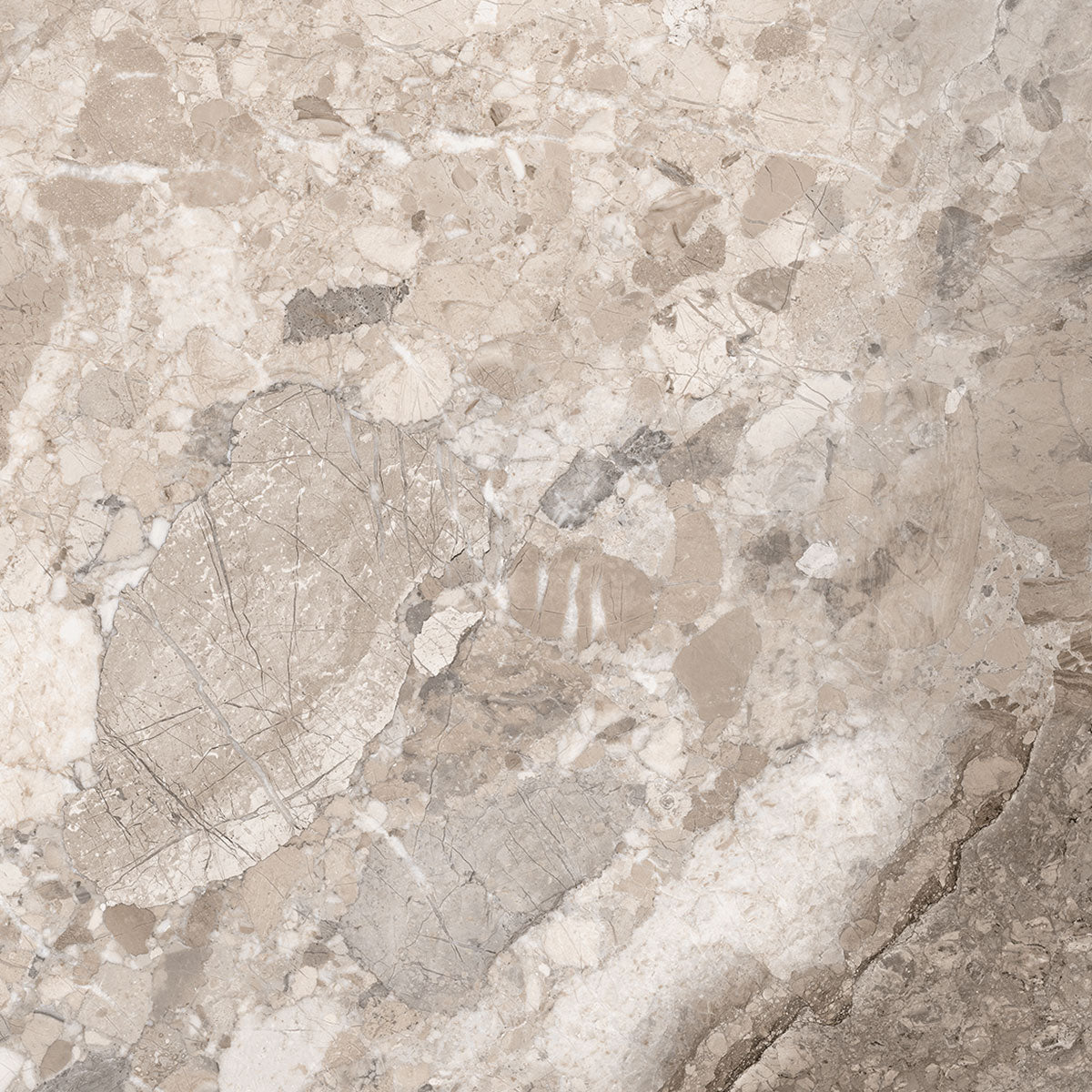 Dreamy Mocha 4D Shaped Marble Effect Porcelain Tile Matt 100x100cm