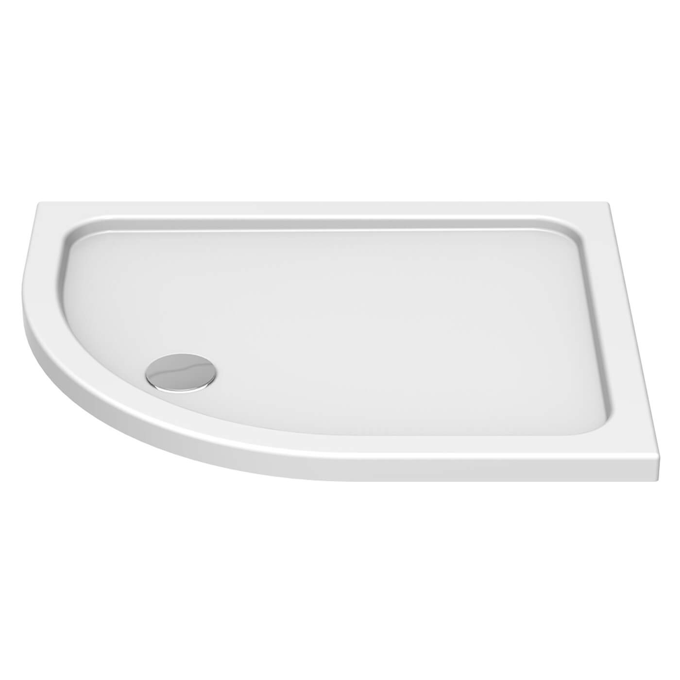 Deluxe Low Profile White Offset Quadrant Shower Tray With Waste