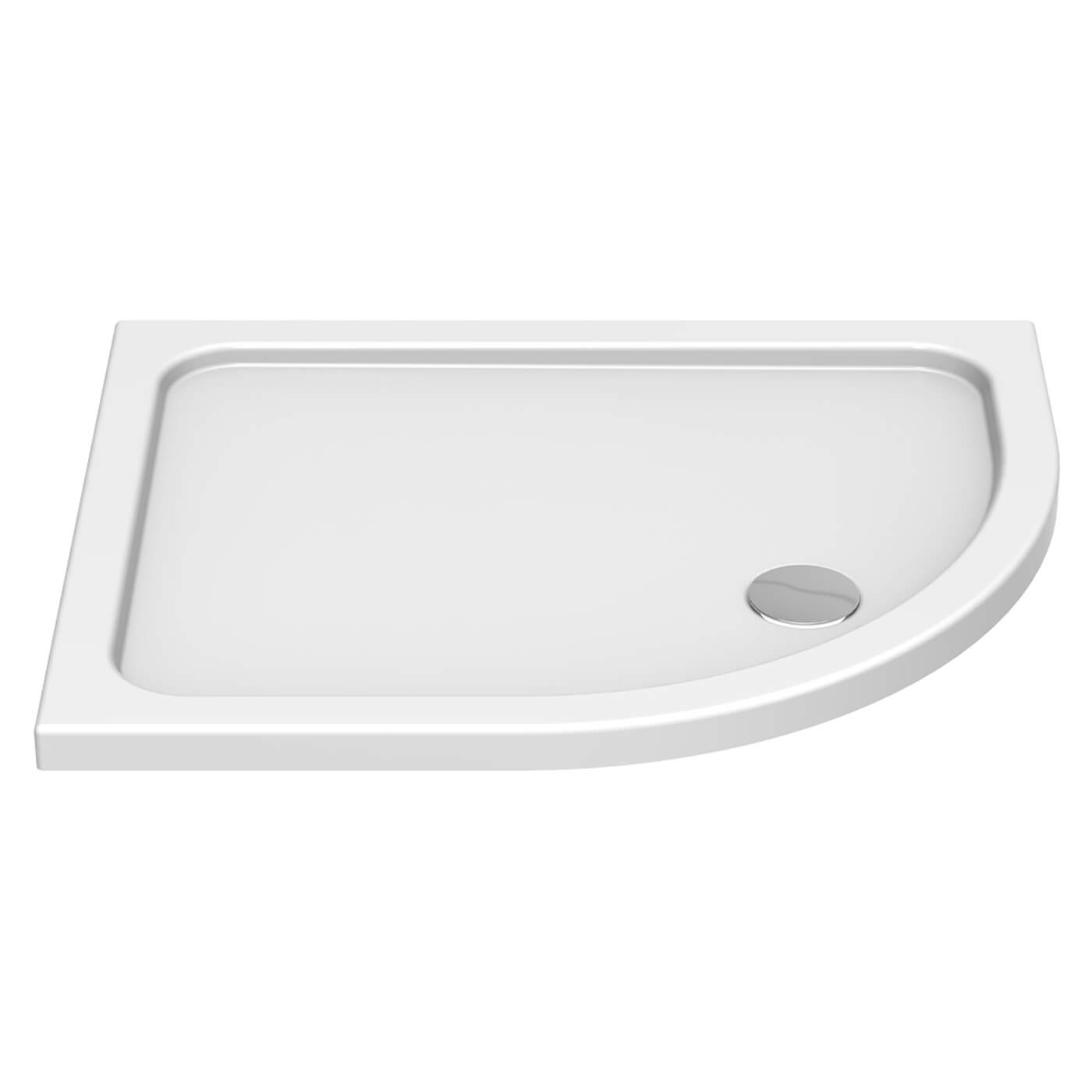 Deluxe Low Profile White Offset Quadrant Shower Tray With Waste