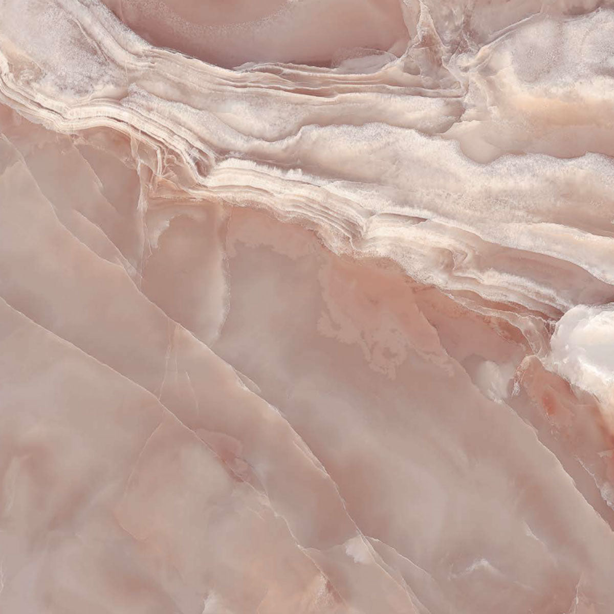 Deluxe Onyx Coral Marble Effect Porcelain Tile 60x120cm Gloss