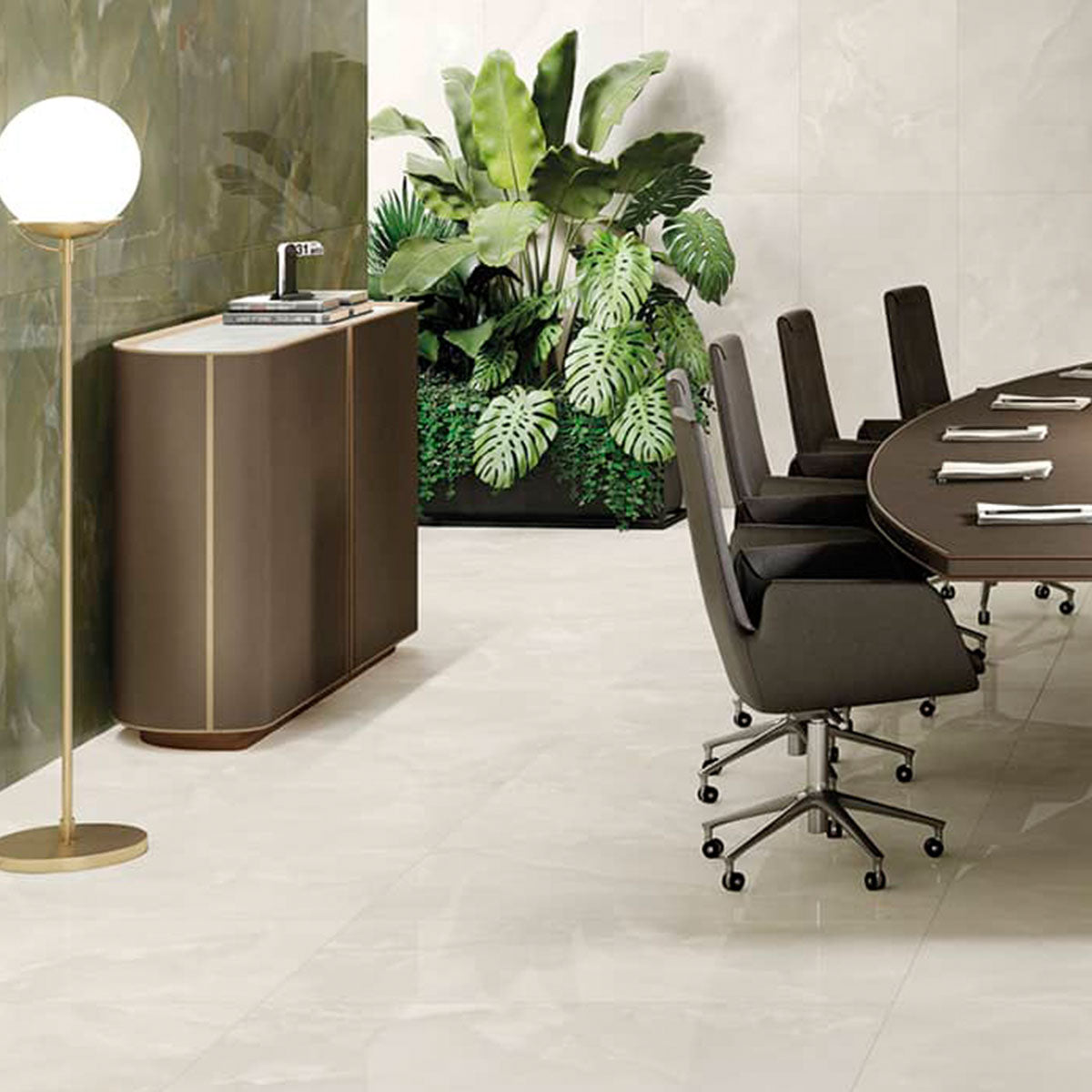 Deluxe Onyx Blanco Marble Effect Porcelain Tile 60x120cm Gloss