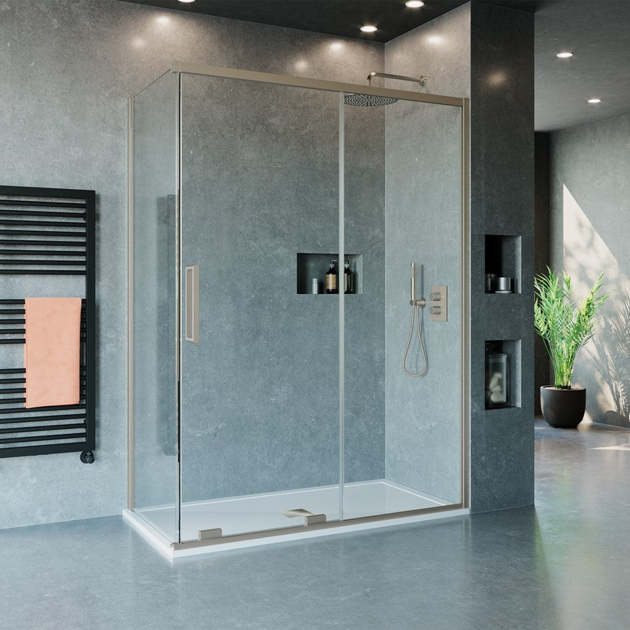 Crosswater OPTIX 10 Single Sliding Shower Door & Optional Side Panel