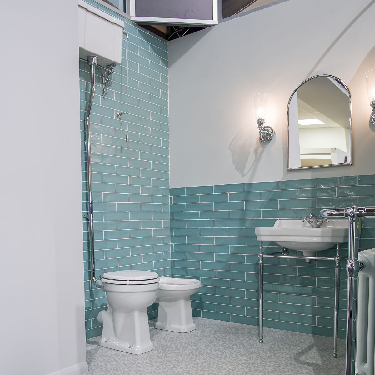 Poitiers Mint Subway Wall Tile 7.5 x 30cm Gloss