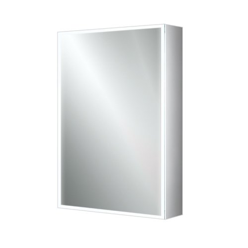 HiB Qubic LED Mirrored Cabinet With Charging Socket