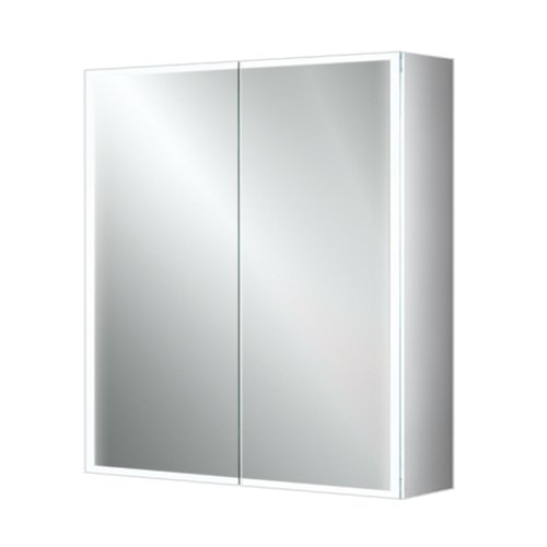 HiB Qubic LED Mirrored Cabinet With Charging Socket