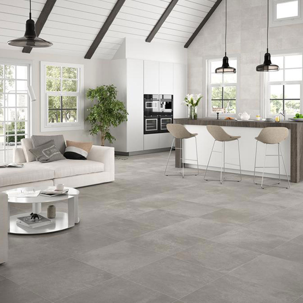Rodano Anthracite Concrete Effect Porcelain Tile Matt 45x45cm