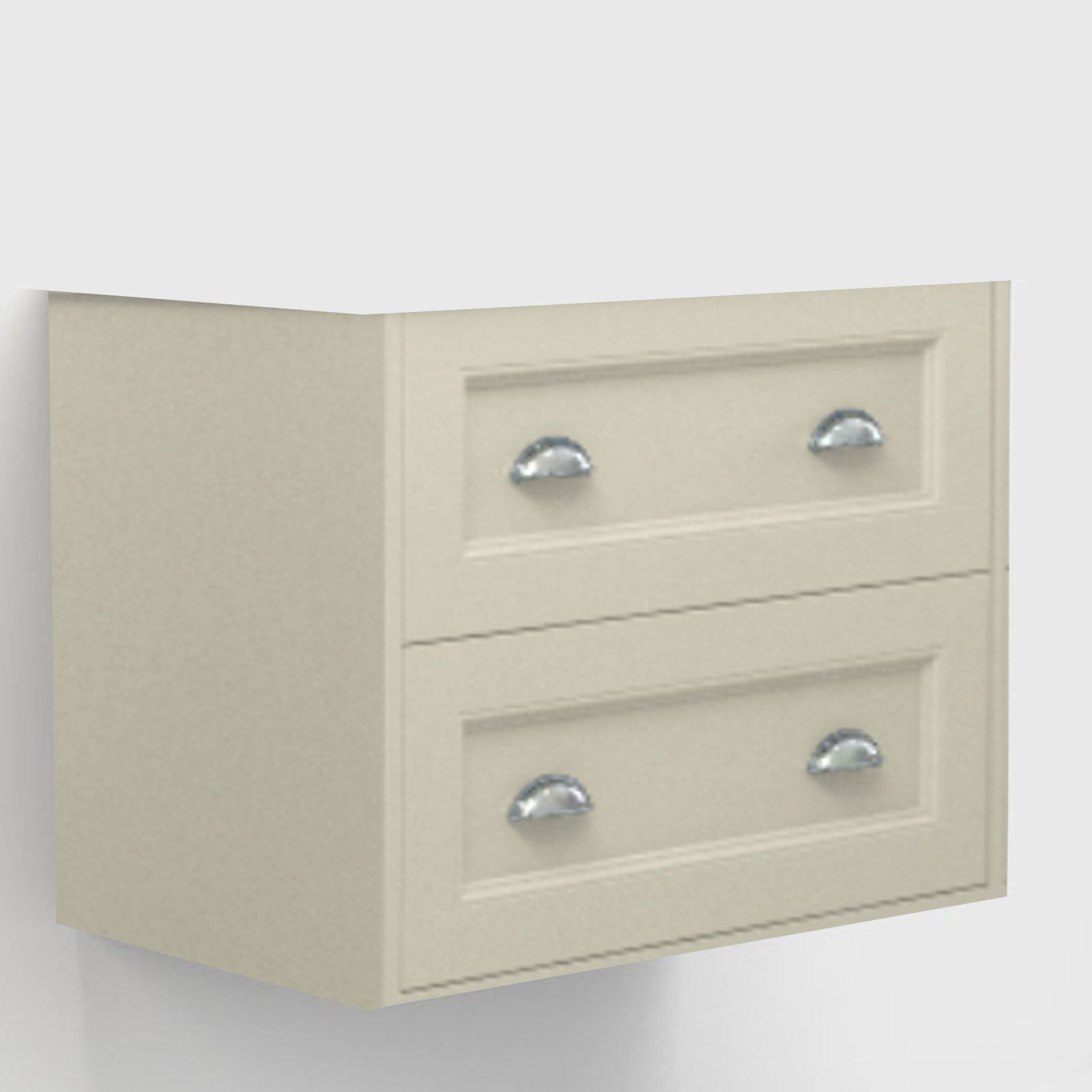 Roseberry 2 Drawer Wall Mounted Vanity Unit With Ceramic Washbasin