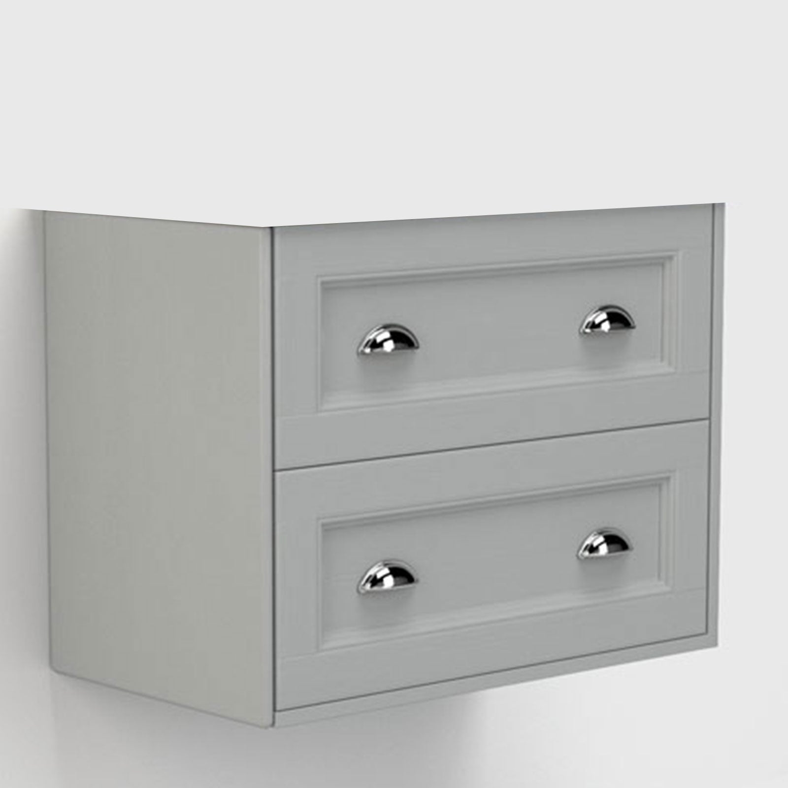 Roseberry 2 Drawer Wall Mounted Vanity Unit With Ceramic Washbasin