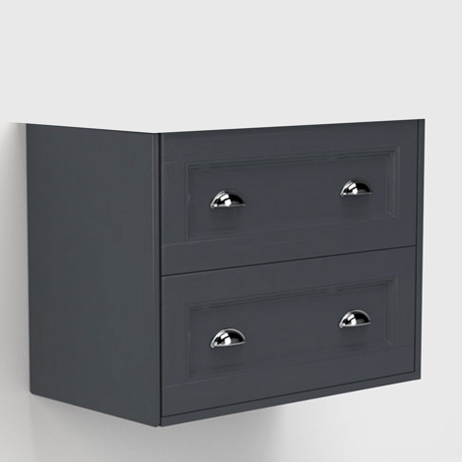 Roseberry 2 Drawer Wall Mounted Vanity Unit With Ceramic Washbasin