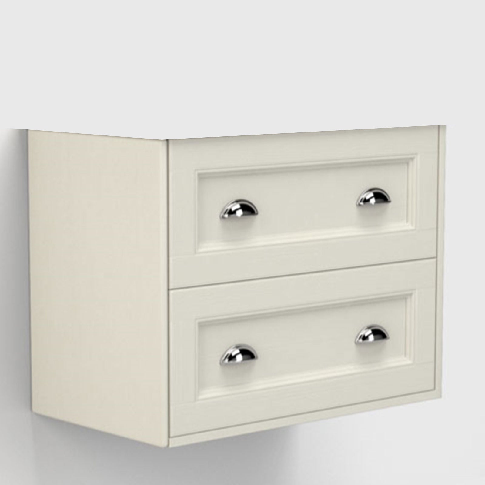 Roseberry 2 Drawer Wall Mounted Vanity Unit With Ceramic Washbasin