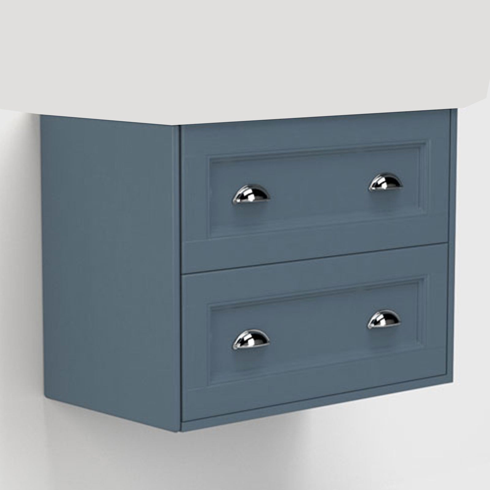 Roseberry 2 Drawer Wall Mounted Vanity Unit With Ceramic Slabtop Washbasin