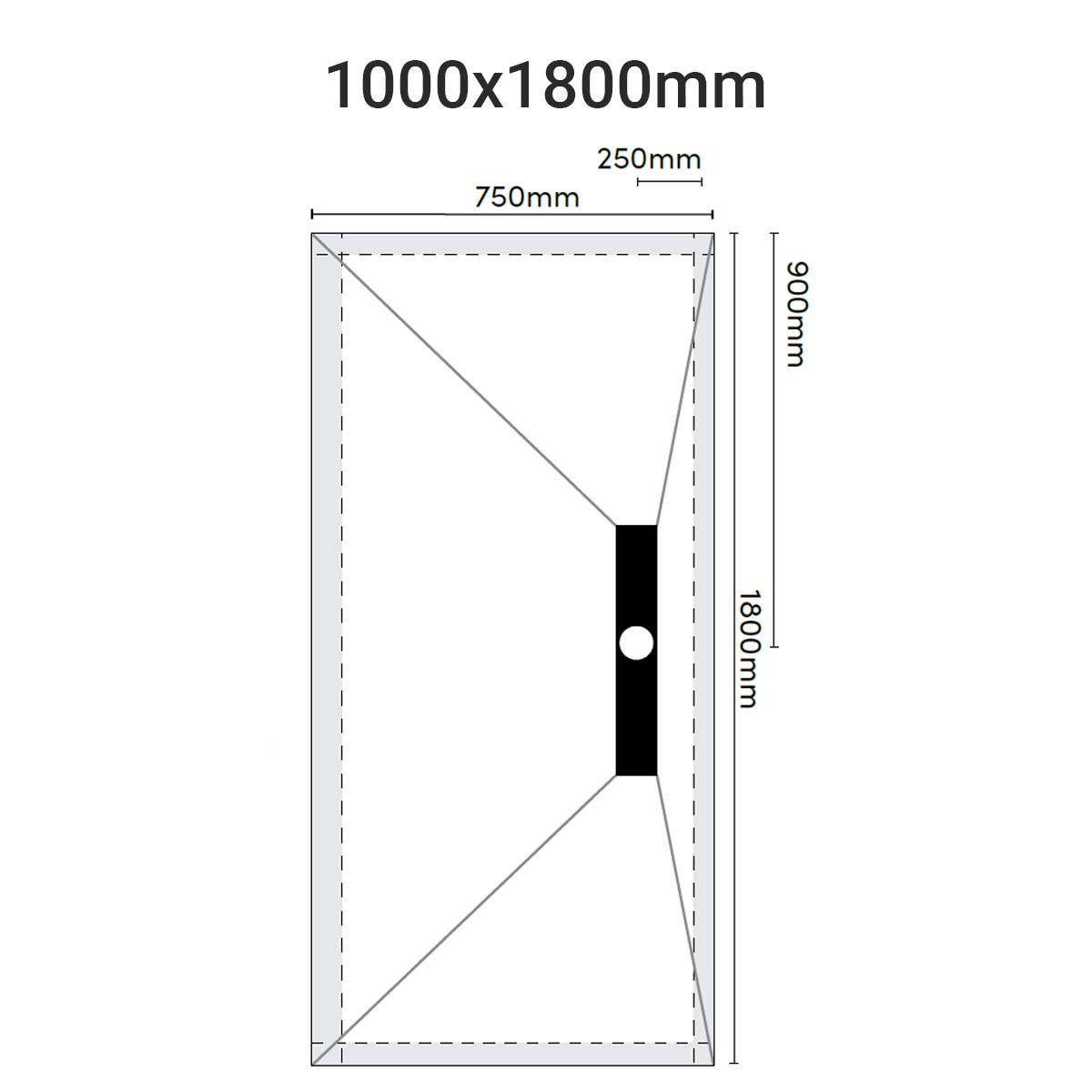 sharpslope linear drain 1000x1800mm dimensions