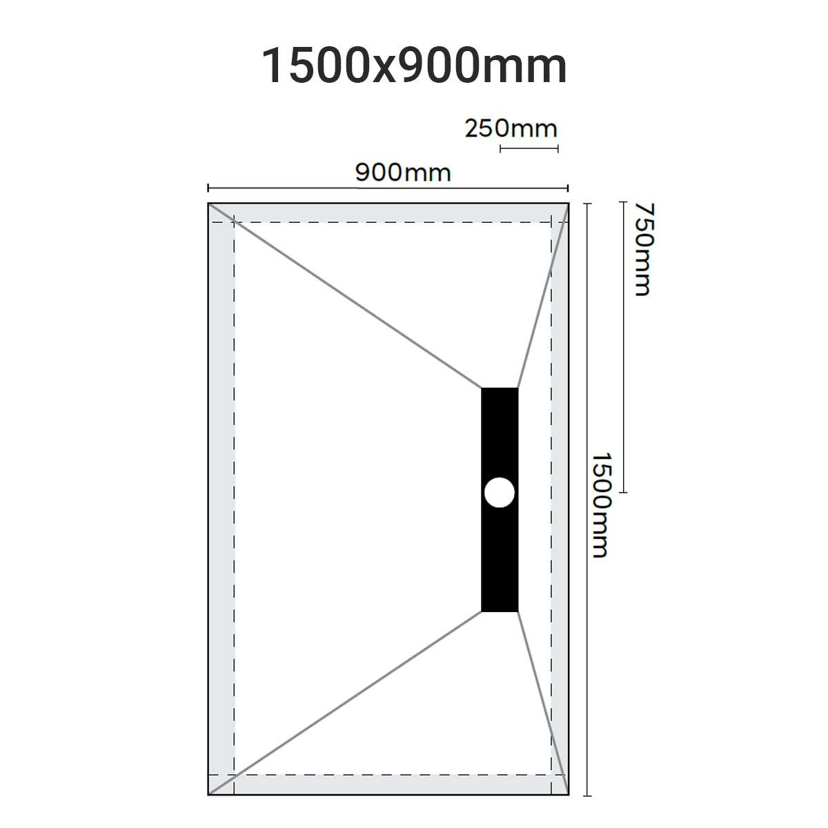 sharpslope linear drain 1500x900mm dimensions