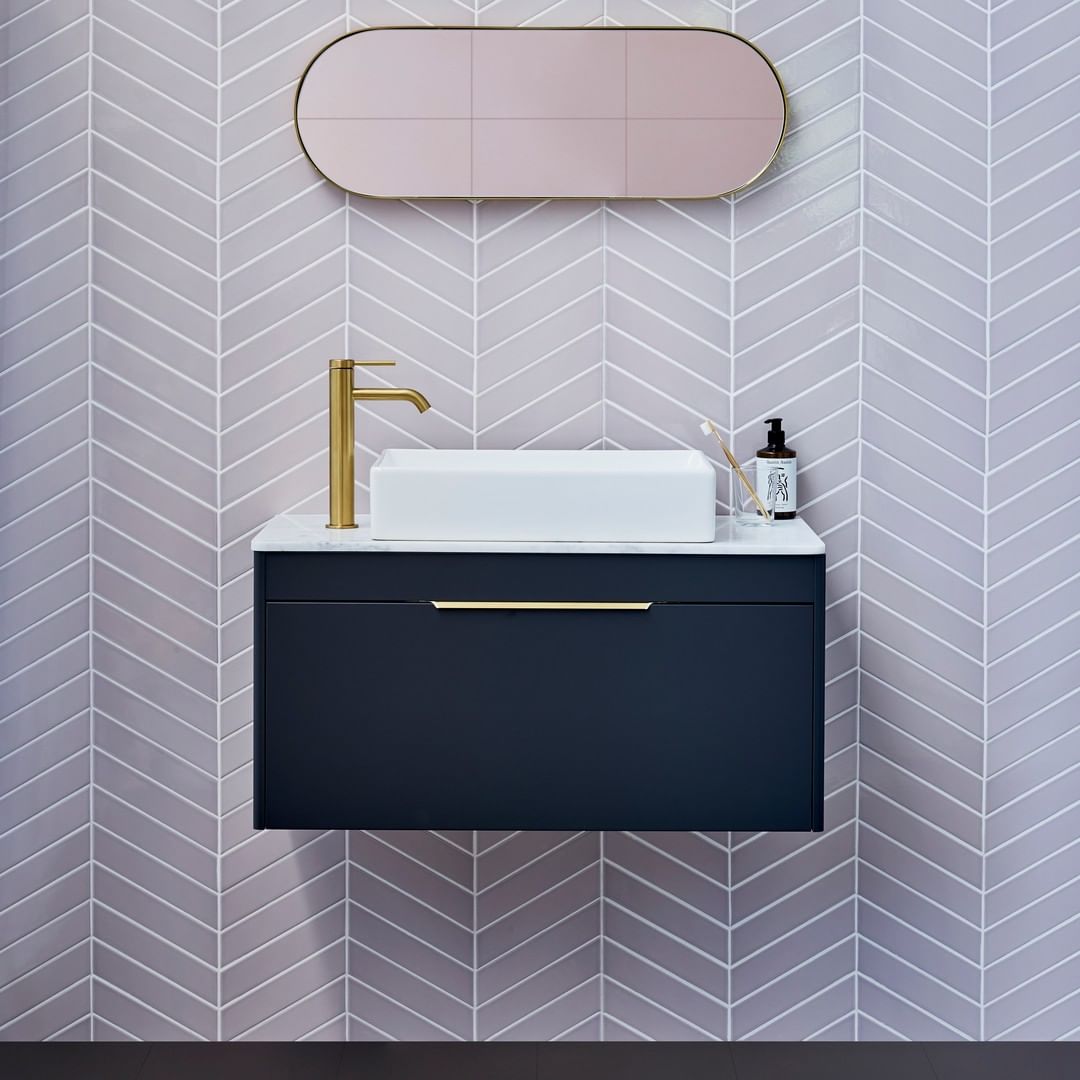 Shoreditch Single Drawer Wall Hung Vanity Unit With Worktop & Quad Basin