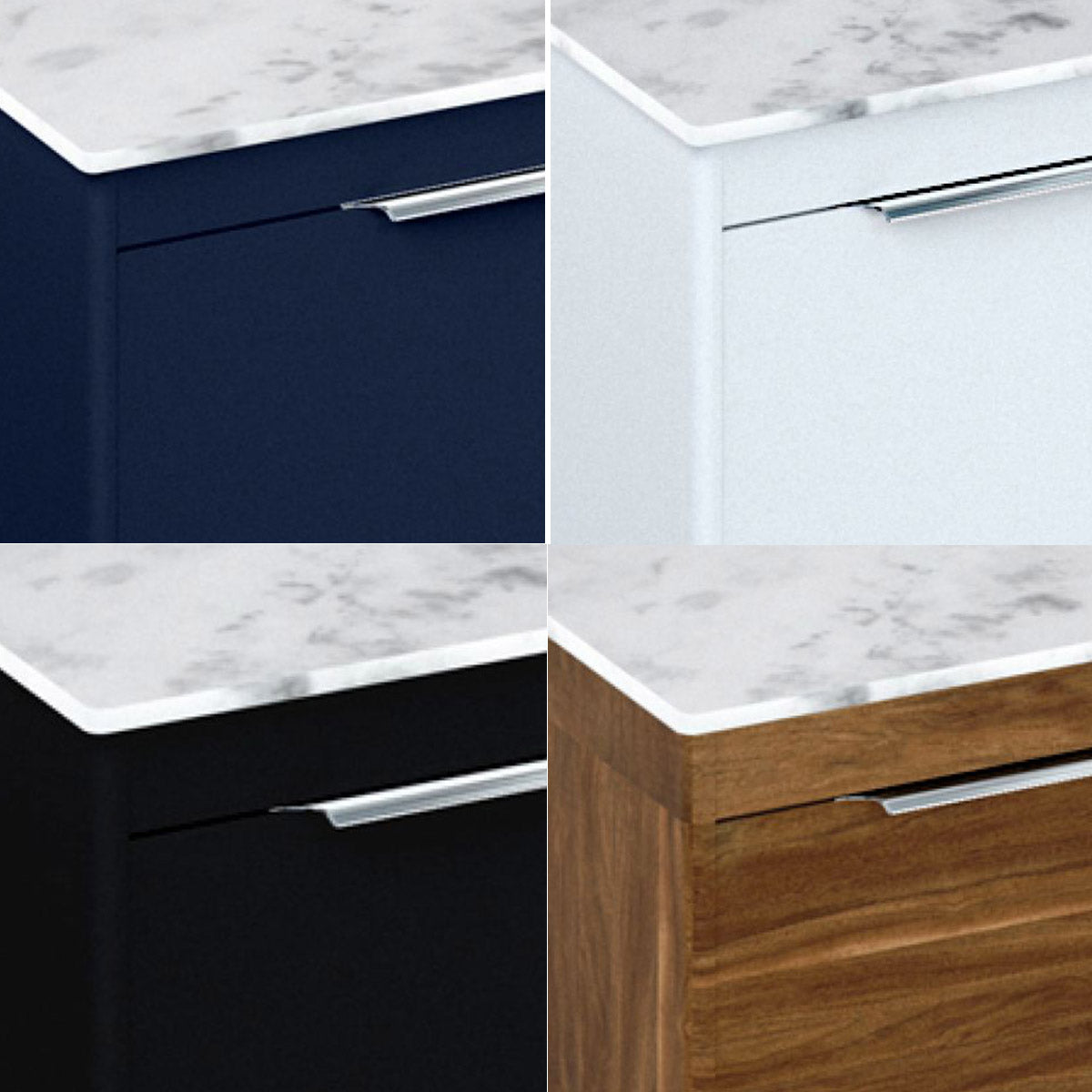 Shoreditch Double Drawer Wall Hung Vanity Unit With Worktop & Quad Basin