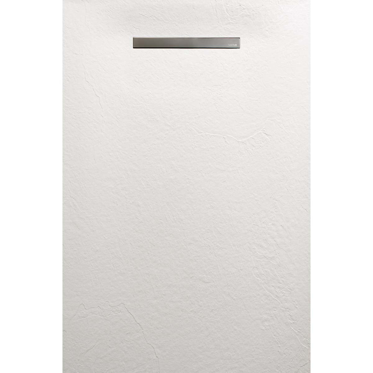 solidsoft soft slate flexible shower tray white linear drain steel