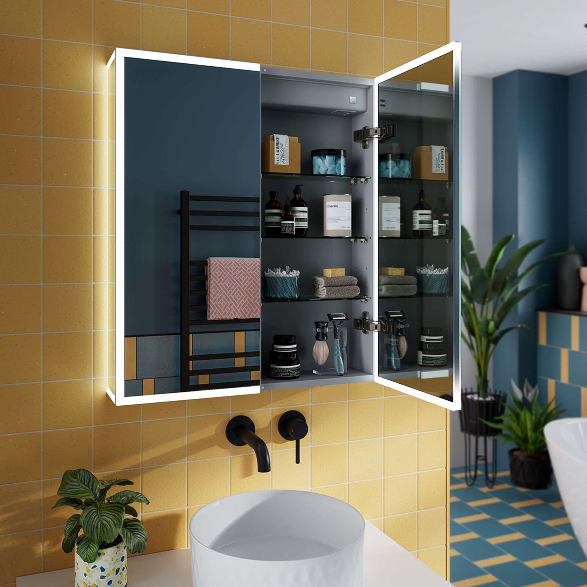 HiB Sound LED Mirror Cabinet With Bluetooth and Speakers