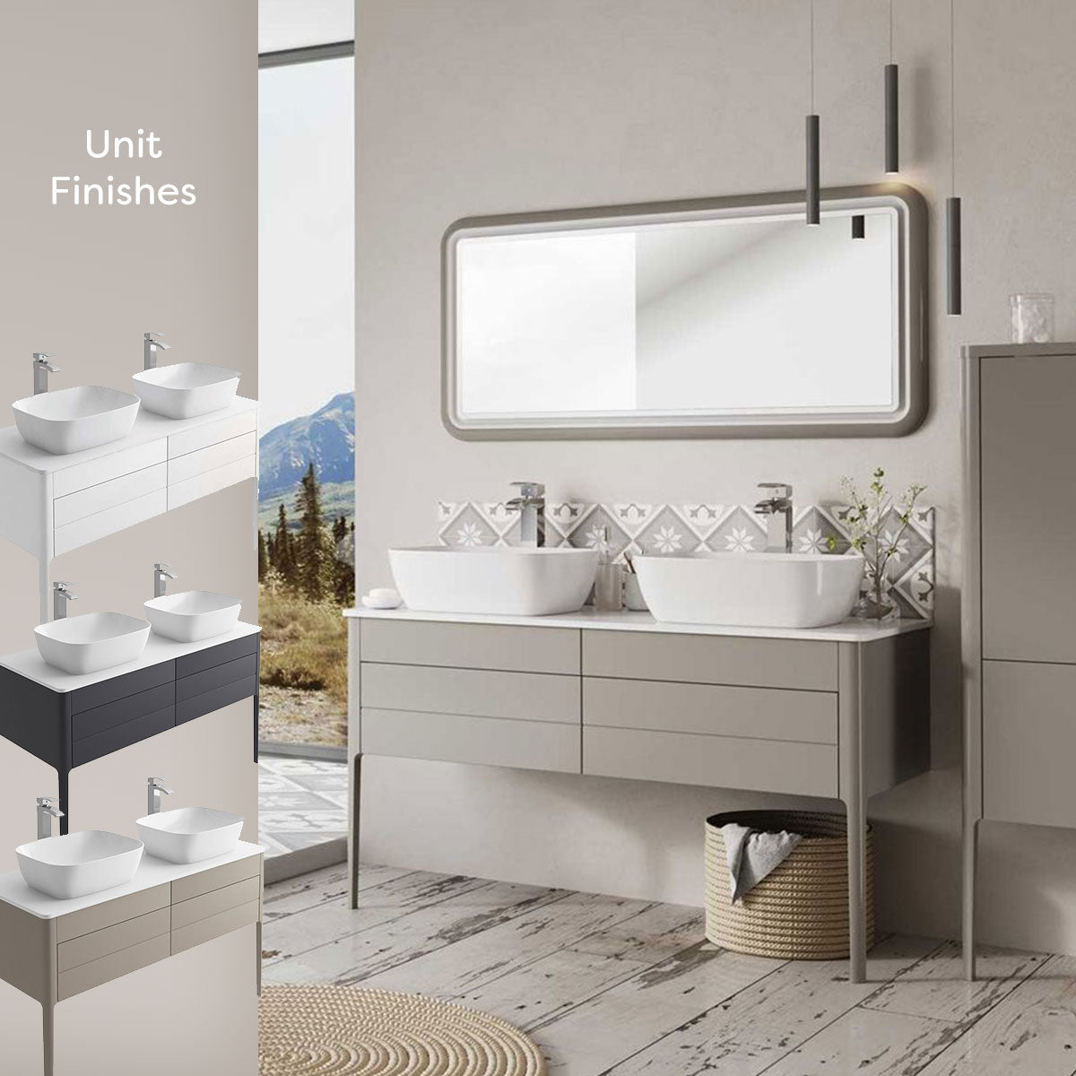 Doro 1200mm Wall Hung Vanity Unit With Worktop