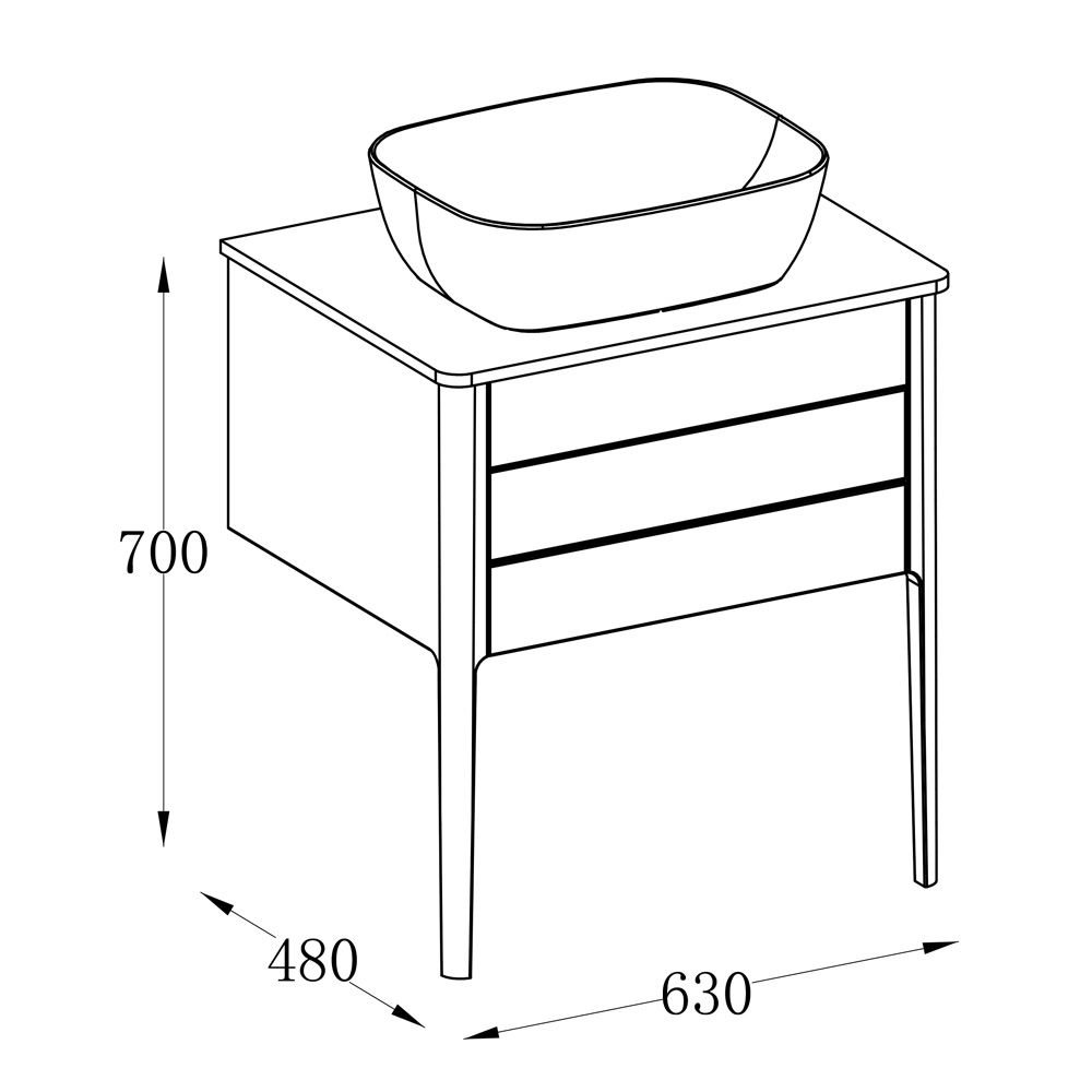Doro Wall Hung Vanity Unit With Worktop
