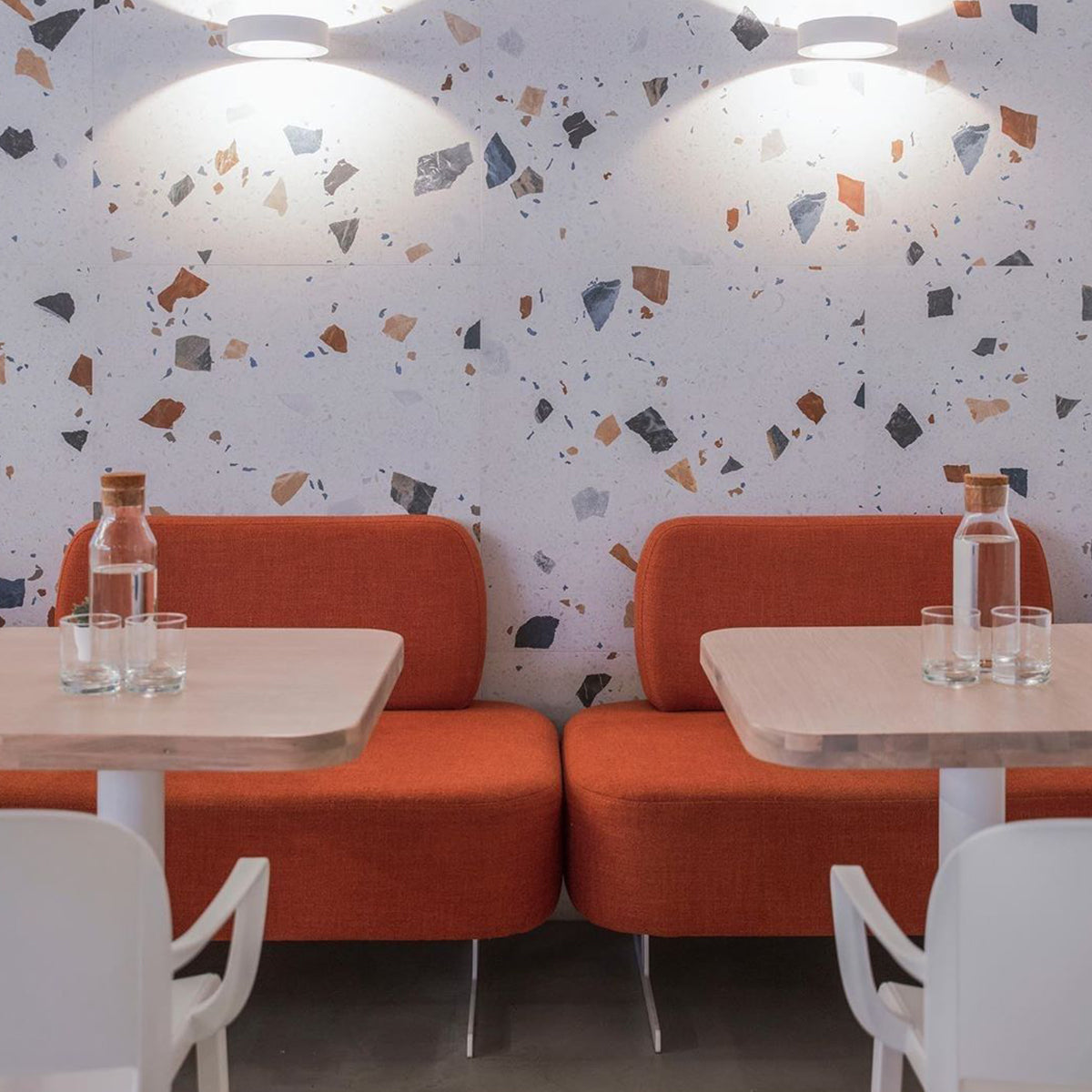 Stracciatella Blanco Terrazzo Effect Porcelain Tile Matt 60x60cm