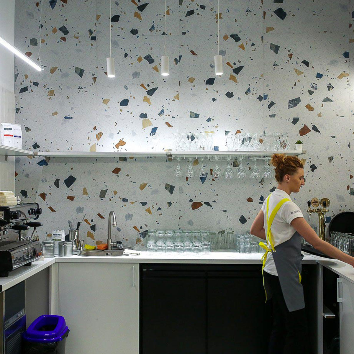 Stracciatella Blanco Terrazzo Effect Porcelain Tile Matt 60x60cm