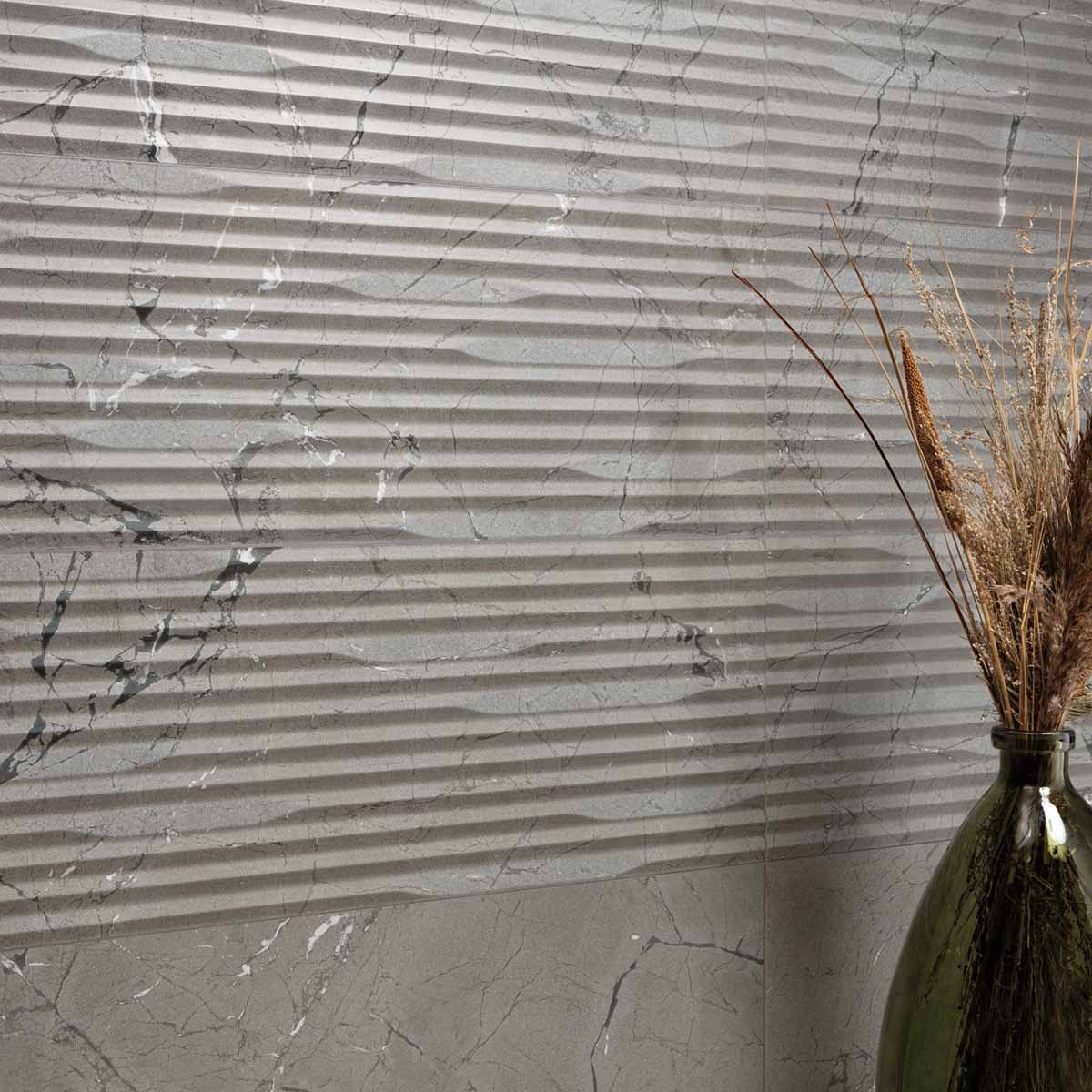 sublime thunder marble effect decor ceramic tile 33x100cm