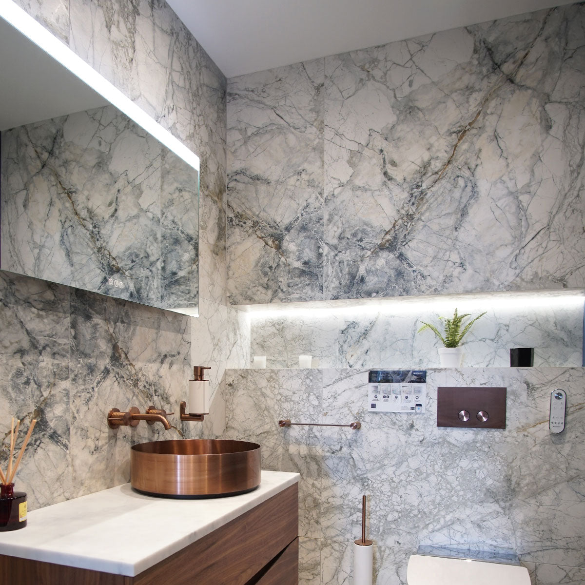 Supreme 4D Shaped Marble Effect Porcelain Tile 100x100cm Matte