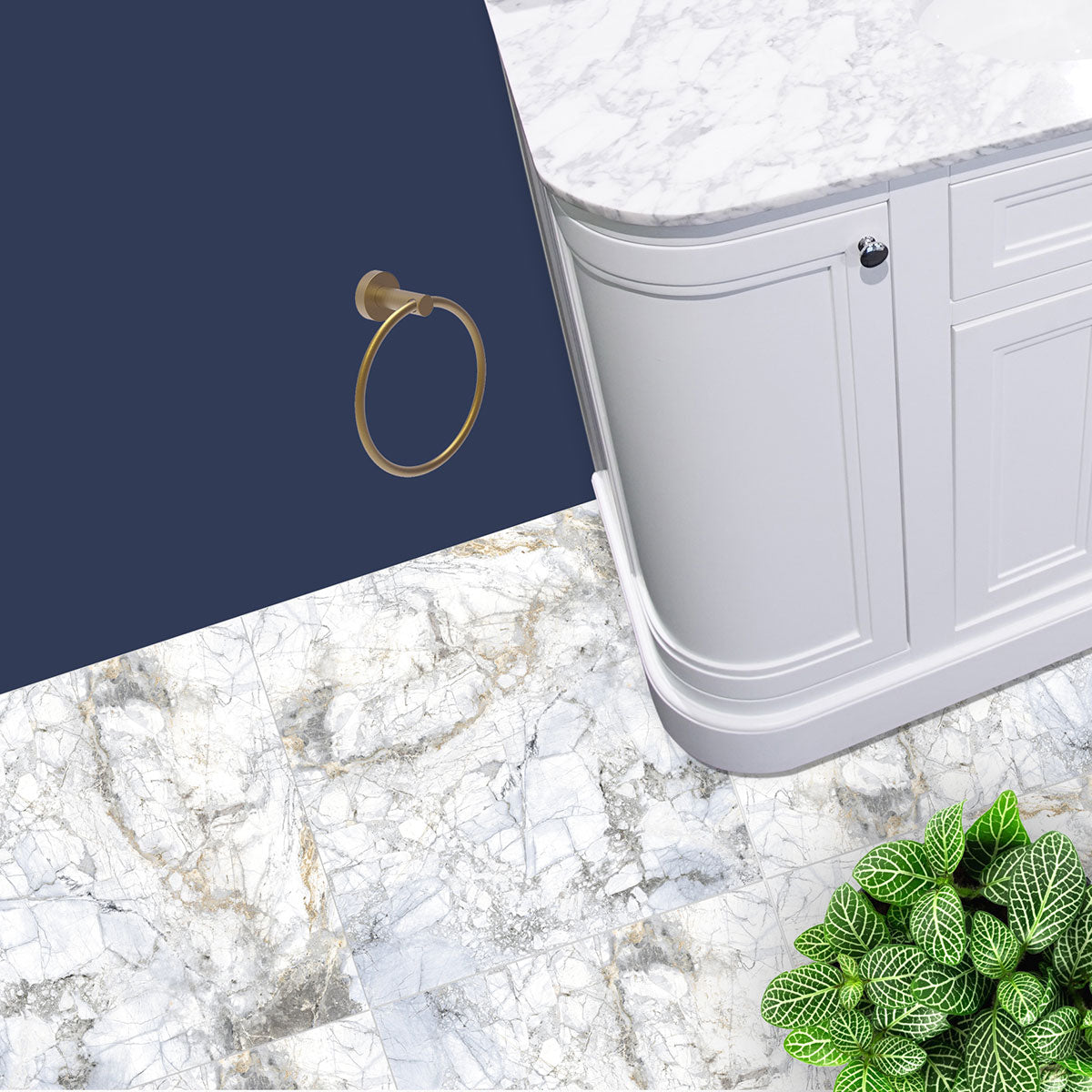 Supreme 4D Shaped Matt White Marble Tile 100 x 100cm