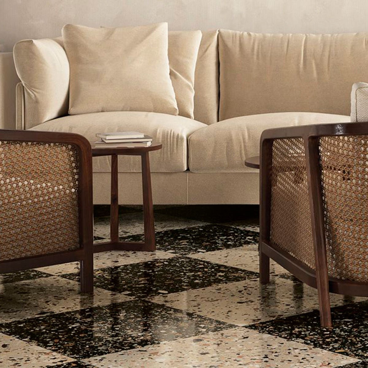 Terrazzo Lusso Beige Porcelain Tile Matt 60 x 60cm