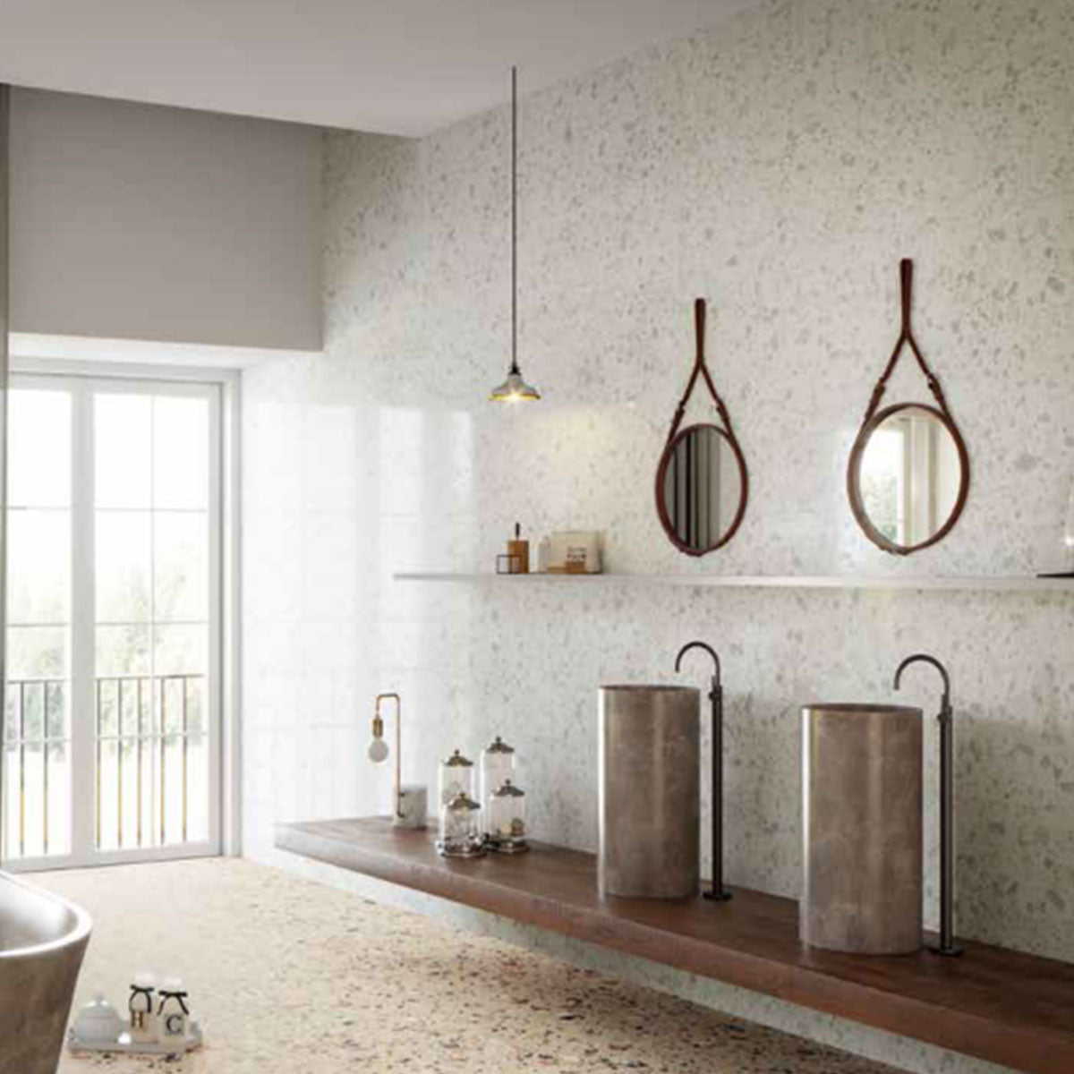Terrazzo Lusso Blanco Porcelain Tile Matt 60 x 60cm