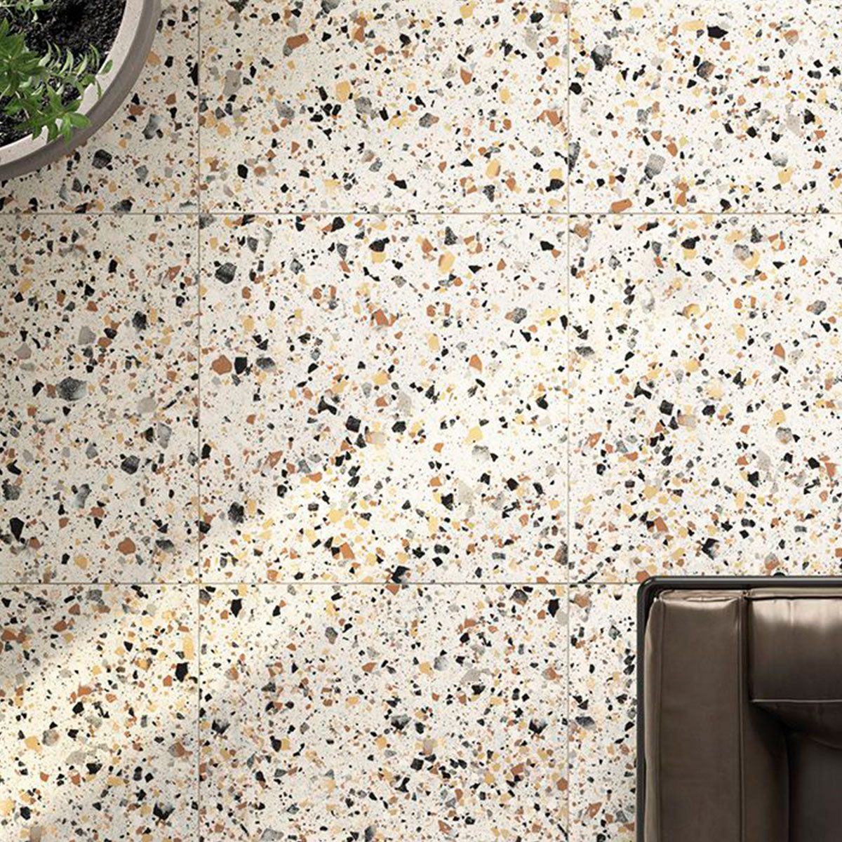 Terrazzo Lusso Ivory Porcelain Tile Matt 60 x 60cm