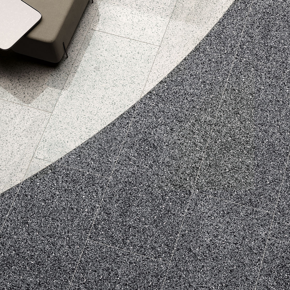 Terrazzo Lux Graphite Full-Bodied Porcelain Tile Matt 60 x 60cm