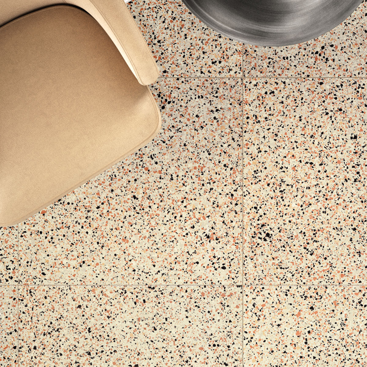 Terrazzo Lux Ivory Full-Bodied Porcelain Tile Matt 60 x 60cm
